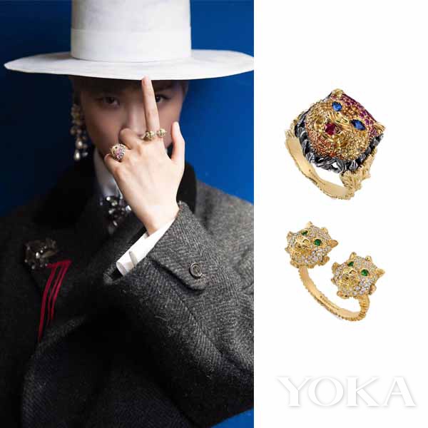 李宇春佩戴Gucci珠宝，图片来源于微博和品牌官网。