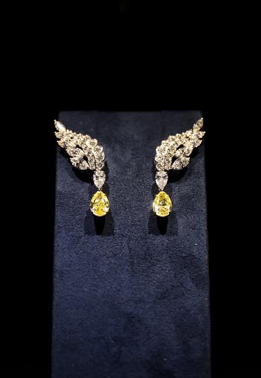 海瑞温斯顿Eagle系列黄钻配钻石耳环