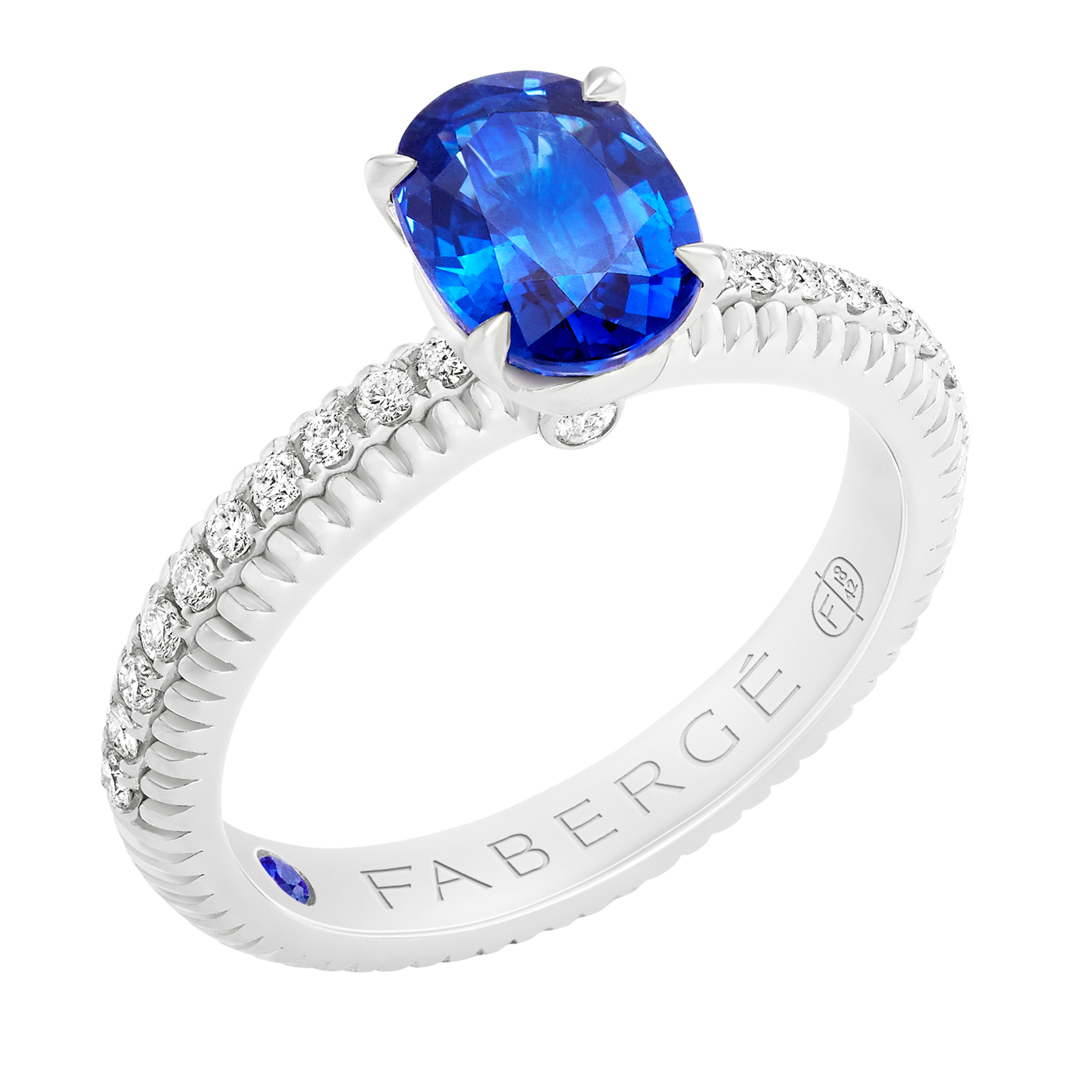 Fabergé法贝热三色之爱系列海蓝宝石戒指