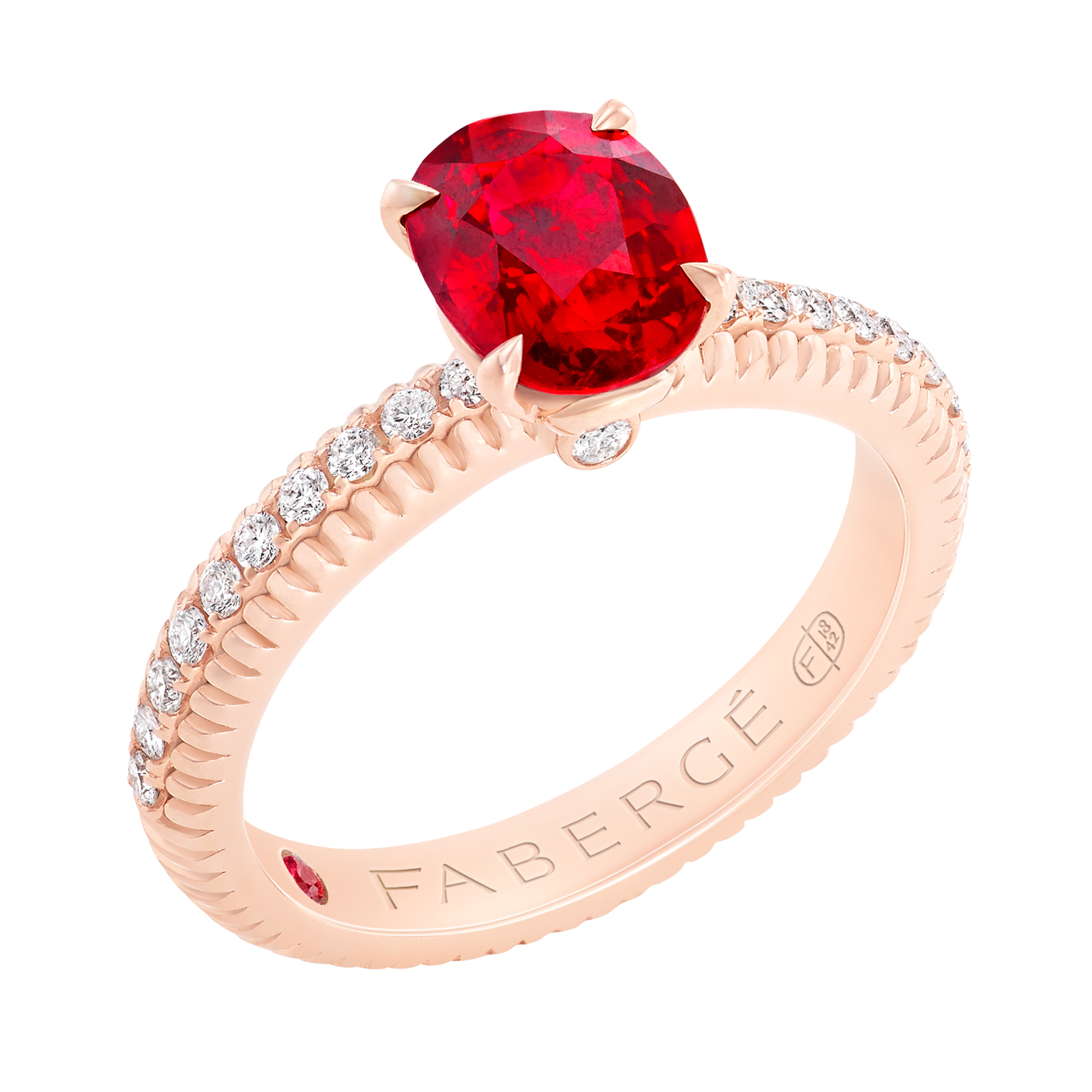Fabergé法贝热三色之爱系列红宝石戒指