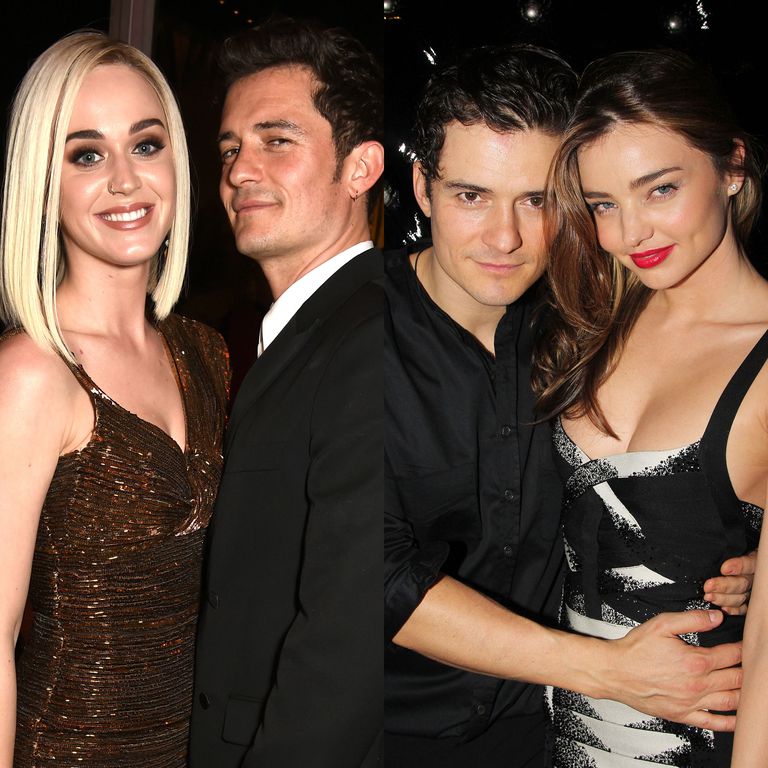 左：奥兰多与未婚妻Katy Perry；右：奥兰多与前妻米兰达可儿
